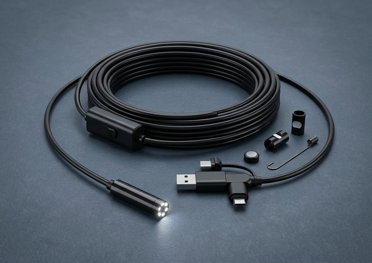 ScopePro Cámara Endoscopio 3 en 1 con cable de 3 m