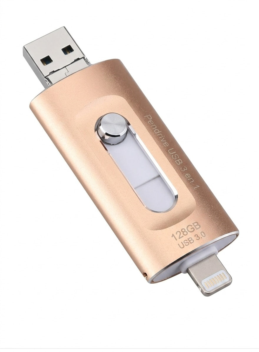Vista de conectores USB-A y Lightning SwiftDrive