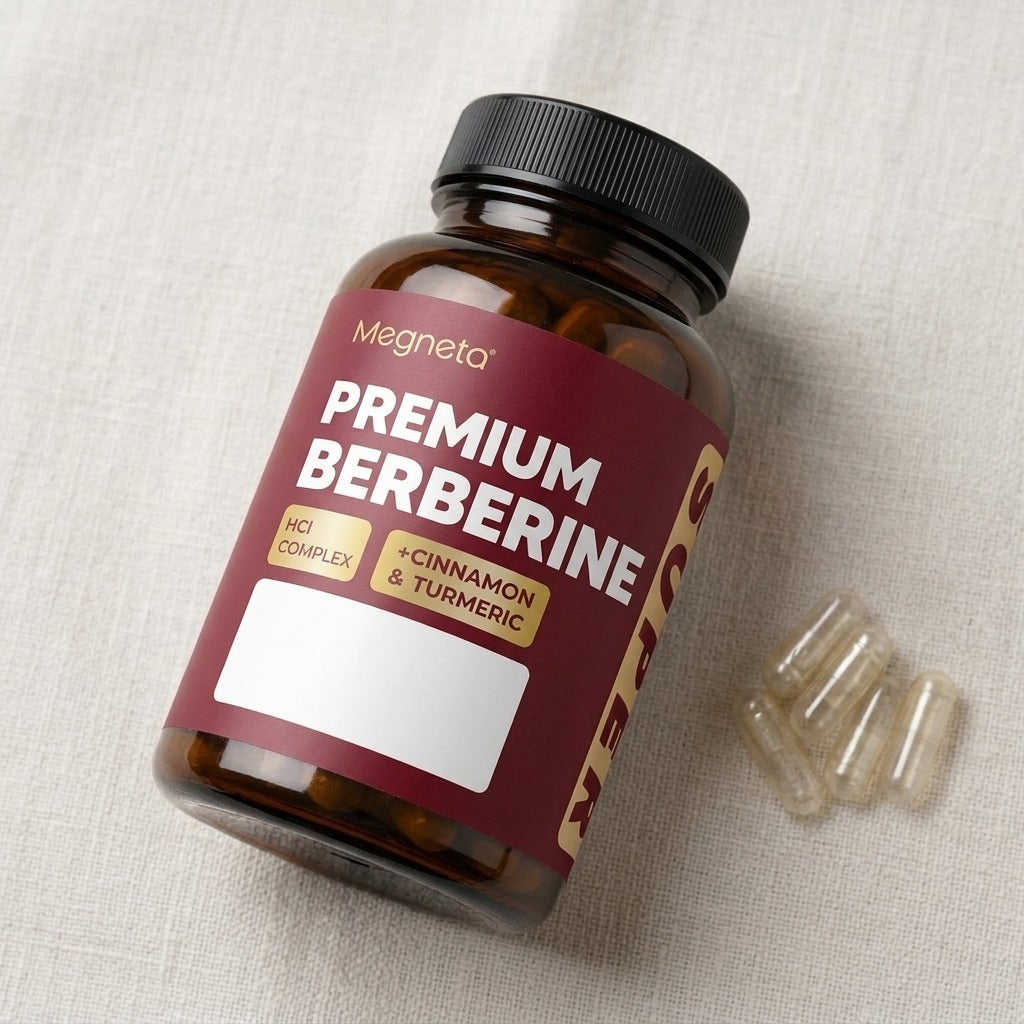 Frasco Megneta Berberine con cápsulas