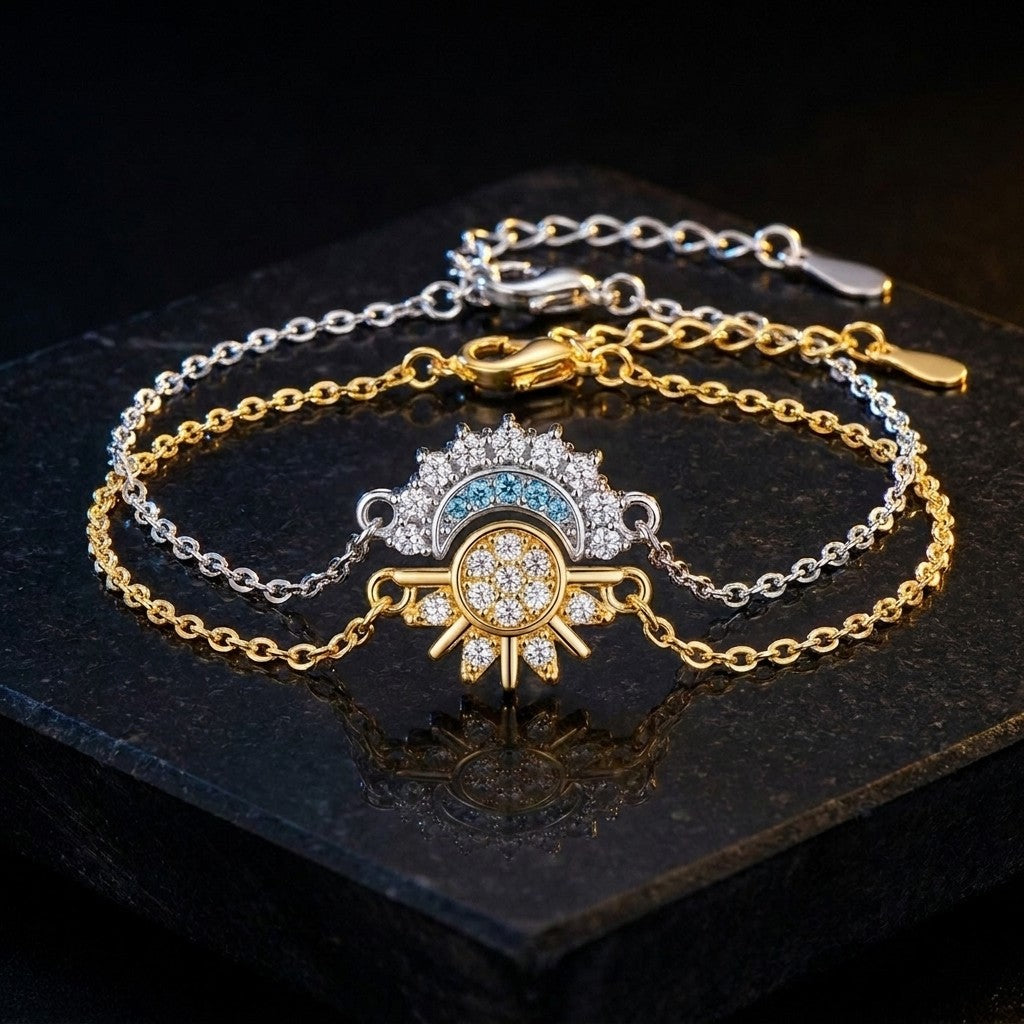 ECLIPSIA Set de 2 Pulseras Sol y Luna