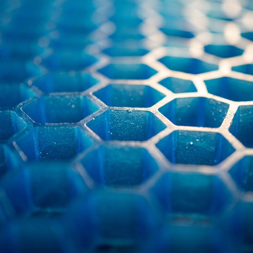 Detalle de las celdas de gel en panal