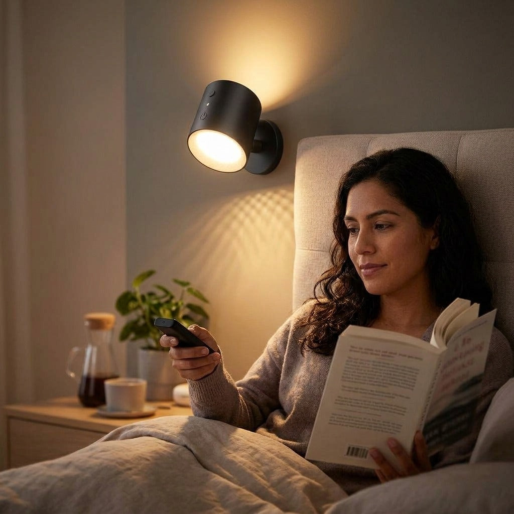Leyendo en la cama con LUMIVA